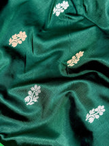 Bottle Green Pure Katan Silk Saree with Green Color Border and Pallu | Pure Silk Sarees | SILK MARK CERTIFIED