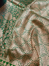 Bottle Green Pure Katan Silk Saree with Green Color Border and Pallu | Pure Silk Sarees | SILK MARK CERTIFIED