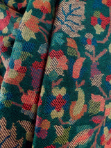 Bottle Green Pure Pashmina Kani Weave Kashmiri Shawl | Kani Weave Cashmere Wrap | Floral Cashmere Shawl | Cashmere Stole | Wedding Gift