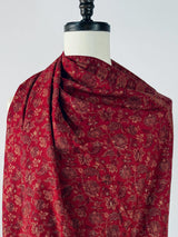 Deep Maroon Color Wool Kashmiri Wool Shawl with Zari Weave | Floral Cashmere Shawl | Cashmere Stole | Wedding Gift | Cashmere Christmas Gift