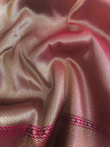 Statement Handmade Blue Color Banarasi Soft Silk Handloom Saree with Green and Pink Border and Pallu | Ships from California