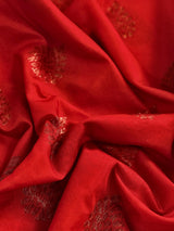 Red Color Dupion Soft Silk Saree with Antique Zari Weave | Ships from California