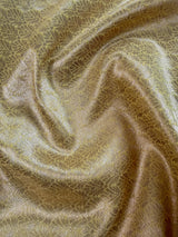 Pastel Yellow Linen Silk Saree with Banarasi Border and Pallu and Floral Jaal Weave | Pastel Blue Linen Silk Saree | Ships from California