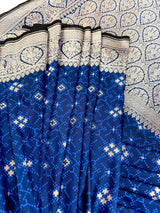 Blue Color Soft Banarasi Silk Saree with Sliver Color Zari Weave | Wedding, Party Wear Sarees | Ships from California