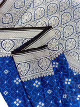 Blue Color Soft Banarasi Silk Saree with Sliver Color Zari Weave | Wedding, Party Wear Sarees | Ships from California