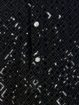 Black Velvet Wedding Party Wear Designer Men Kurta Set with tiny Sequin in black | Mens Wedding Ethnic Wear | Velvet Black Kurta for Men