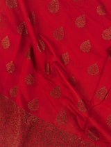 Red Color Dupion Soft Silk Saree with Antique Zari Weave | Ships from California