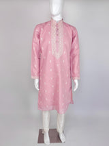 Pastel Pink Premium Cotton Kurta with Pajama | Handemberiodery Kurta with Cotton Lining | Cotton Mens Kurta Set