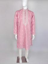 Pastel Pink Premium Cotton Kurta with Pajama | Handemberiodery Kurta with Cotton Lining | Cotton Mens Kurta Set