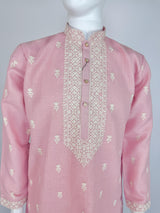 Pastel Pink Premium Cotton Kurta with Pajama | Handemberiodery Kurta with Cotton Lining | Cotton Mens Kurta Set