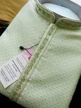 Pista Green Men Kurta Pajama Set with intricate design zari weave, tiny sequin | Mens Ethnic Wear