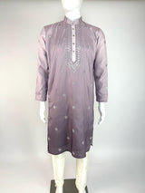 Ombre Lavender Color Kurta with Emberiodey and Sequin | Soft Silk with Lining | Wedding and Party Wear Kurta for Men