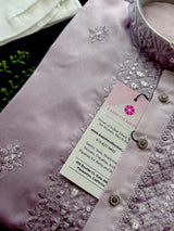 Ombre Lavender Color Kurta with Emberiodey and Sequin | Soft Silk with Lining | Wedding and Party Wear Kurta for Men