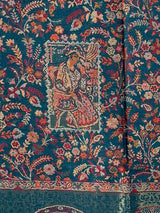 Teal Color Pure Pashmina Kani Weave Kashmiri Shawl | Kani Weave Cashmere Wrap | Floral Cashmere Shawl | Cashmere Stole | Wedding Gift