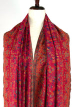 Pink Color Pure Pashmina Kani Weave Kashmiri Shawl | Kani Weave Cashmere Wrap | Floral Cashmere Shawl | Cashmere Stole | Wedding Gift