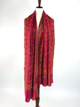 Pink Color Pure Pashmina Kani Weave Kashmiri Shawl | Kani Weave Cashmere Wrap | Floral Cashmere Shawl | Cashmere Stole | Wedding Gift