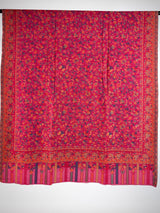 Pink Color Pure Pashmina Kani Weave Kashmiri Shawl | Kani Weave Cashmere Wrap | Floral Cashmere Shawl | Cashmere Stole | Wedding Gift