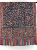 Teal Color Pure Pashmina Kani Weave Kashmiri Shawl | Kani Weave Cashmere Wrap | Floral Cashmere Shawl | Cashmere Stole | Wedding Gift