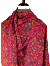 Pink Color Pure Pashmina Kani Weave Kashmiri Shawl | Kani Weave Cashmere Wrap | Floral Cashmere Shawl | Cashmere Stole | Wedding Gift
