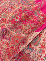 Pink Color Pashmina Kani Weave Kashmiri Wool Shawl | Kani Weave Cashmere Wrap || Cashmere Stole | Christmas Gift