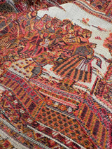 Beige Color Soft Pashmina Shawl | Weave Floral Cashmere Wrap