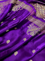 Purple Color Banarasi Satin Silk Saree | Party Wear Satin Saree