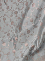 Statement Dull Dusty Blue Color Banarasi Semi Katan Silk Saree