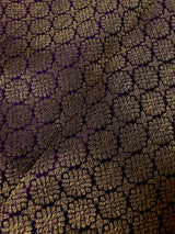 Purple Pure Kanjivaram Kanchipuram Silk Saree | Muted Gold Zari Weave | Peacock Motifs