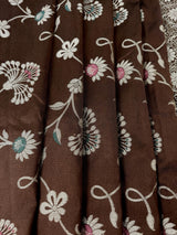 Brown Color Banarasi Handloom Semi Soft Silk Saree with Resham Zari and Meenakari Floral Jaal | Party Wear Sarees