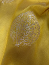 Statement Mehandi Green Banarasi Semi Katan Silk Saree | Handloom Saree | Muted Gold Zari Weaving