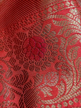 Statement Peach Banarasi Semi Katan Silk Saree