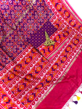 Purple and Pink Printed Soft Silk Saree | Banarasi Soft Silk Saree