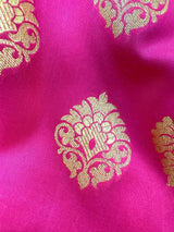 Magenta Pink with Bottle Green Traditional Banarasi Handloom Saree - drape view | Saree | Kaash Collection