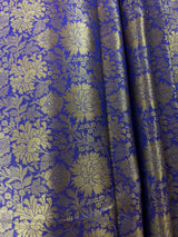 Statement Purple Banarasi Brocade Silk Saree - Floral Jaal Weave in Muted Gold Zari - Kaash Collection