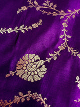 Statement Purple Color Pure Banarasi Satin Silk Saree with Handwoven Gold Zari - full view | Saree | Kaash Collection