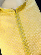 Yellow Color Men's Soft Silk Kurta Pajama Set | Yellow Haldi Function Wear