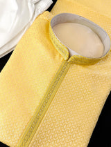 Yellow Color Men's Soft Silk Kurta Pajama Set | Yellow Haldi Function Wear