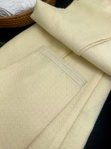 Cream color men's silk kurta with self design — Kaash Collection