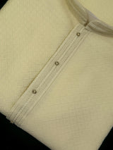 Cream color men's silk kurta with self design — Kaash Collection