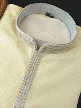 Pastel Sky Blue men's silk kurta with zari embroidery — Kaash Collection