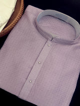 Deep Lavender Color Kurta with Self Design | Wedding & Party Wear