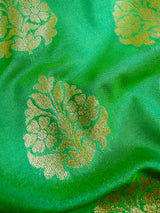 Parrot Green Traditional Banarasi Handloom Silk Saree - Kaash Collection