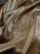 Wine Color Traditional Banarasi Tanchoi Handloom Silk Saree | Tree Pattern Buttas with small zari buttis and Tanchoi Weave | Banarasi Saree