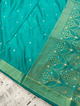 Rama Green Soft Satin Silk Light Weight Saree