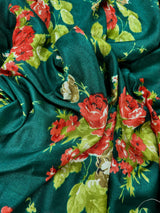 Dark Green Color Soft Khaadi Silk Floral Digital Print Saree