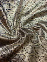 Navy Blue Traditional Banarasi Handloom Saree in Semi Banarasi Silk with Small Buttis