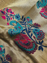 Navy Blue Paithani Soft Silk Saree with Muted Gold Zari
