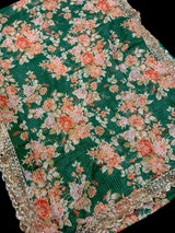 Green Organza Silk saree — Kaash Collection