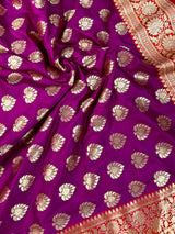 Purple with Red Banarasi Silk saree — Kaash Collection
