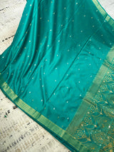 Rama Green Soft Satin Silk Light Weight Saree